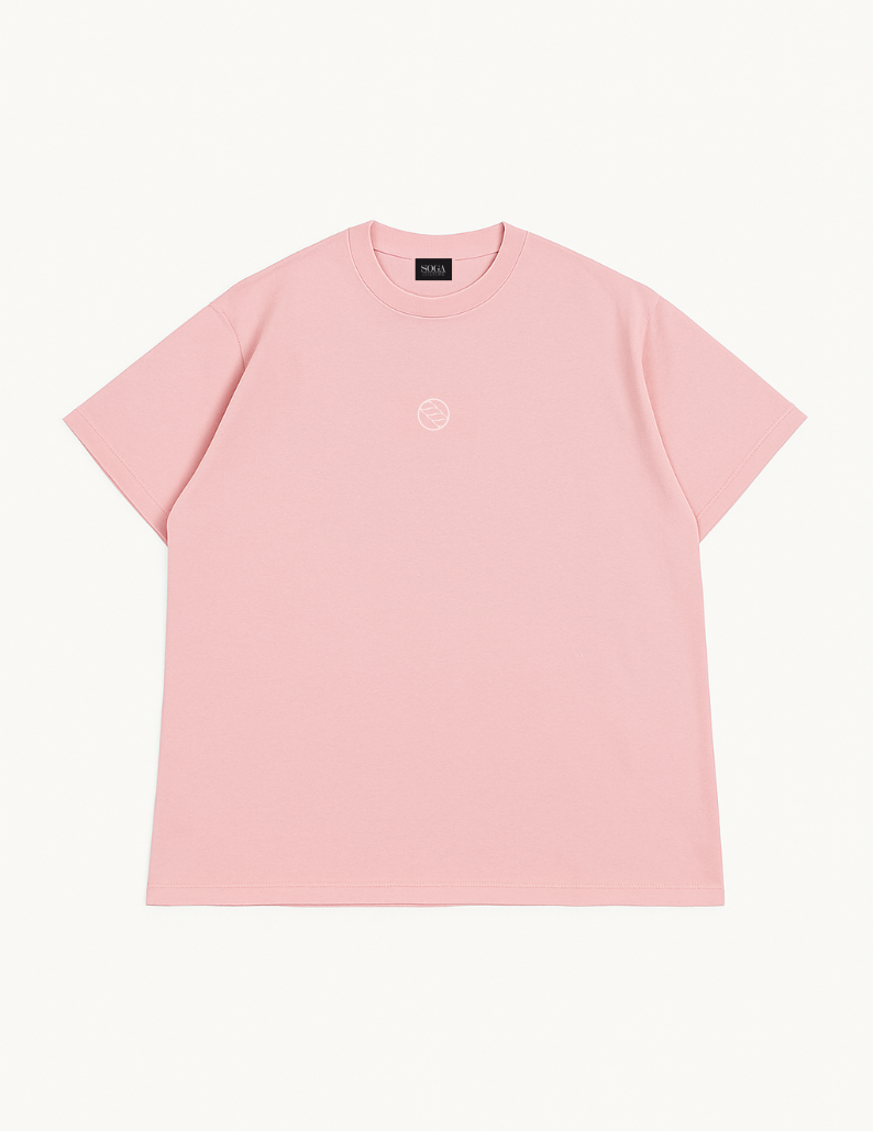 Camiseta Semi-Oversize Rosa