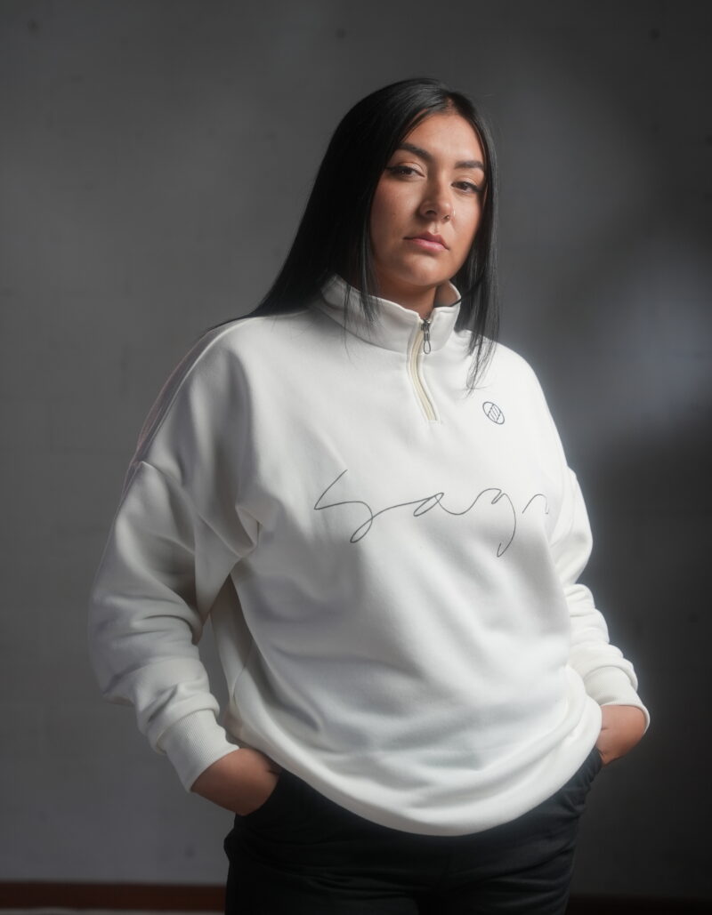 Half-Zip Sweatshirt Oversize Hueso