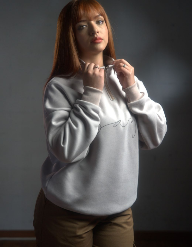Half-Zip Sweatshirt Oversize Camel
