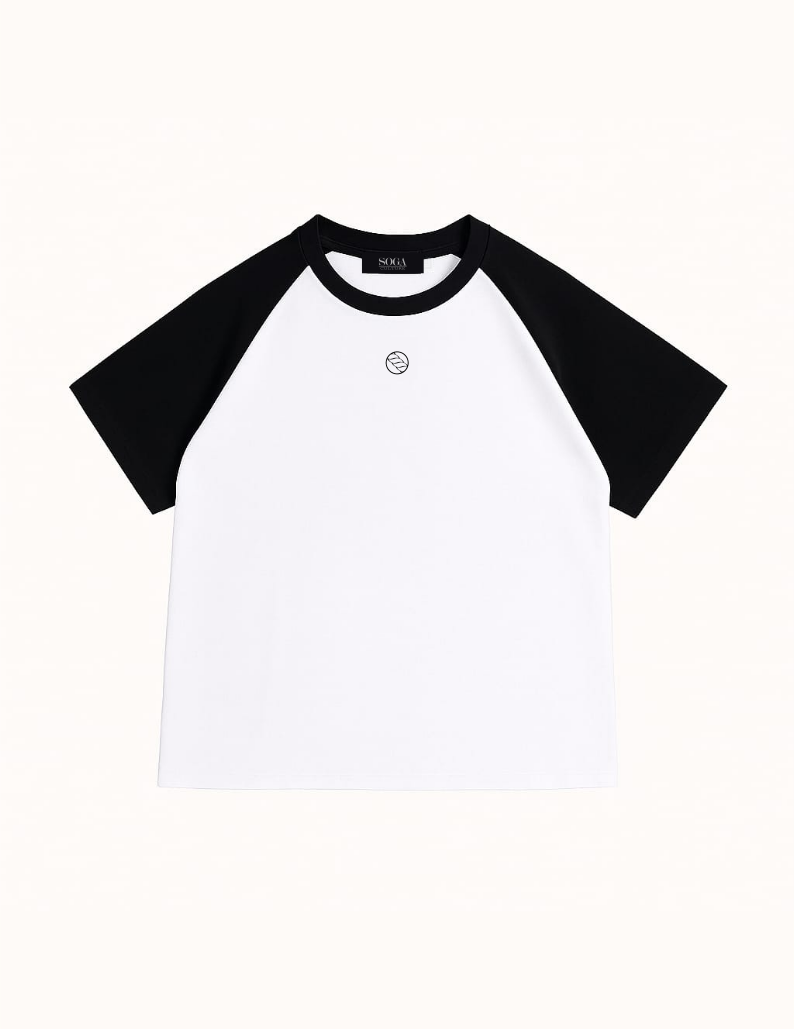 CREW RANGLAN TEE – NEGRO