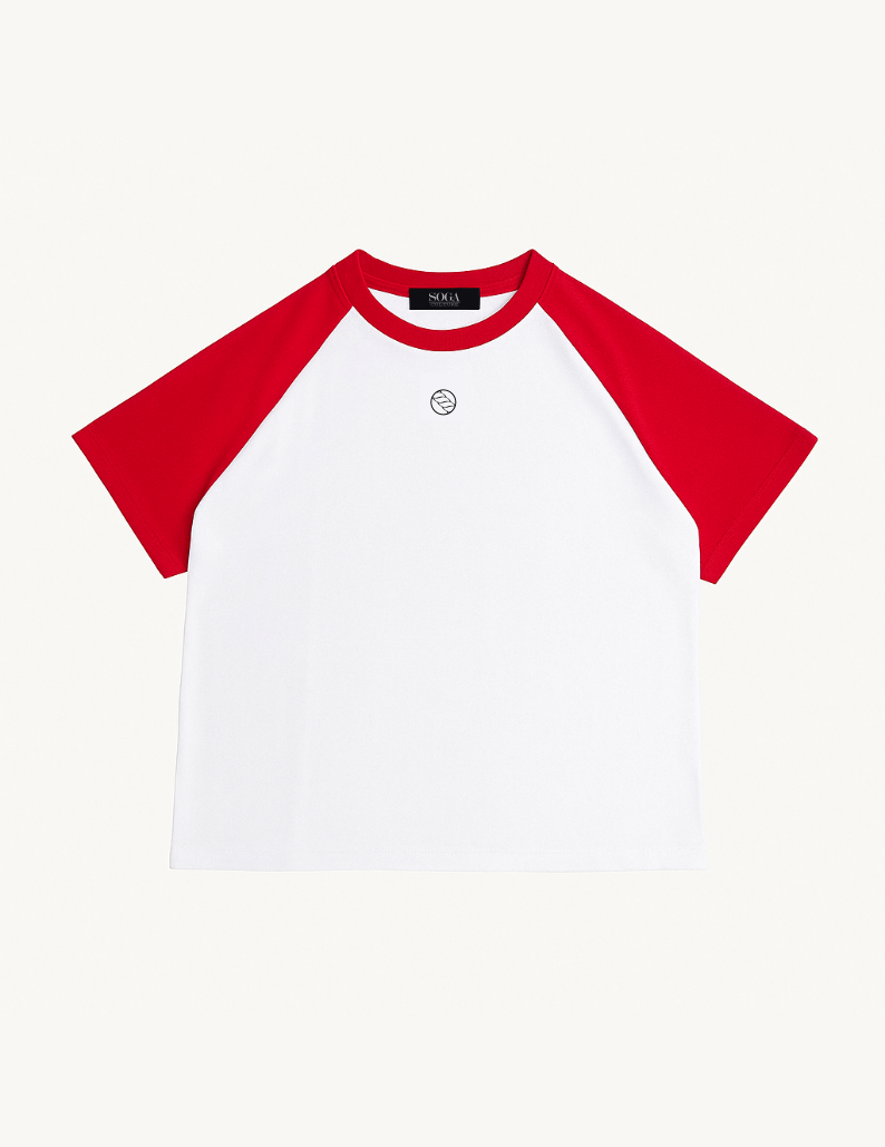 CREW RANGLAN TEE – ROJO